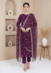 Formals - Riwaj - Fancy Bamber Chiffon - 3 Pcs Suit - CBD#1364 - D Purple