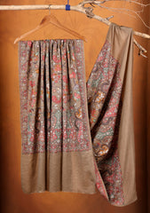 Pashmina Embroidered Jaaldar Shawl D#05 - Skin 2