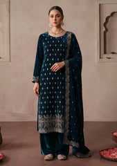 Winter - Riwaj - Velvet Stone Work 3 Pcs Suit - D#05 - Zink