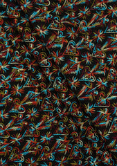 Elite Men Embroidered Jamawar Fabric - Black