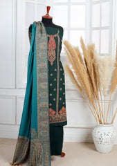 Winter - Riwaj - Pashmina Embroidered Suit - Edit 25 - D#03 - Green