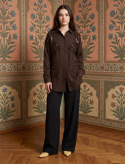 Pret - Moven - Oversize Stone Embellished Shirt - Brown