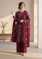 Winter - Rubaaiyat - Pashmina Embroidered 26 - D#08 - Maroon