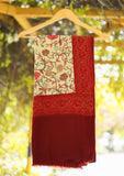 Wool Embroidered Shawl D - 17 - Skin