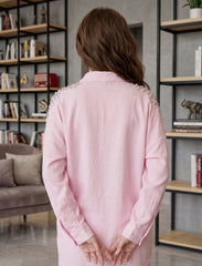 Pret - Moven - Oversize Stone Embellished Shirt - Pink