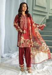 Winter - Meerak - Embroidered Linen 25 - Rust Ember