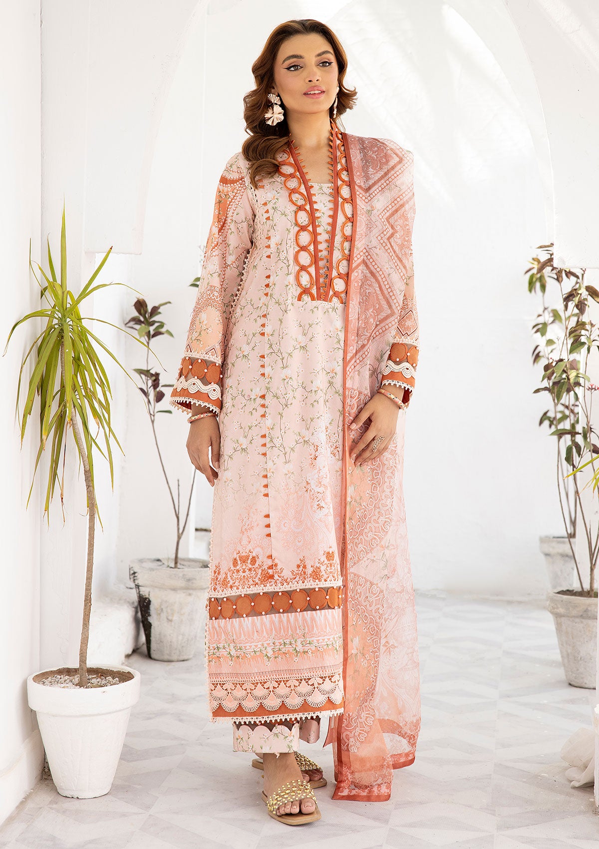 Lawn Collection - Tessa - Khunak - PEACH PERFECTION