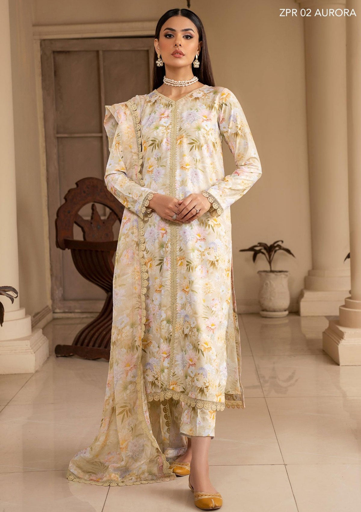 Winter Collection - Zarif - Prints - Georgette Silk - ZPR#2 - Aurora