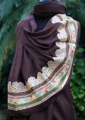 Shawl Collection - Sadias Collection - Pashmina Shawl - D#01 Brown Elegance