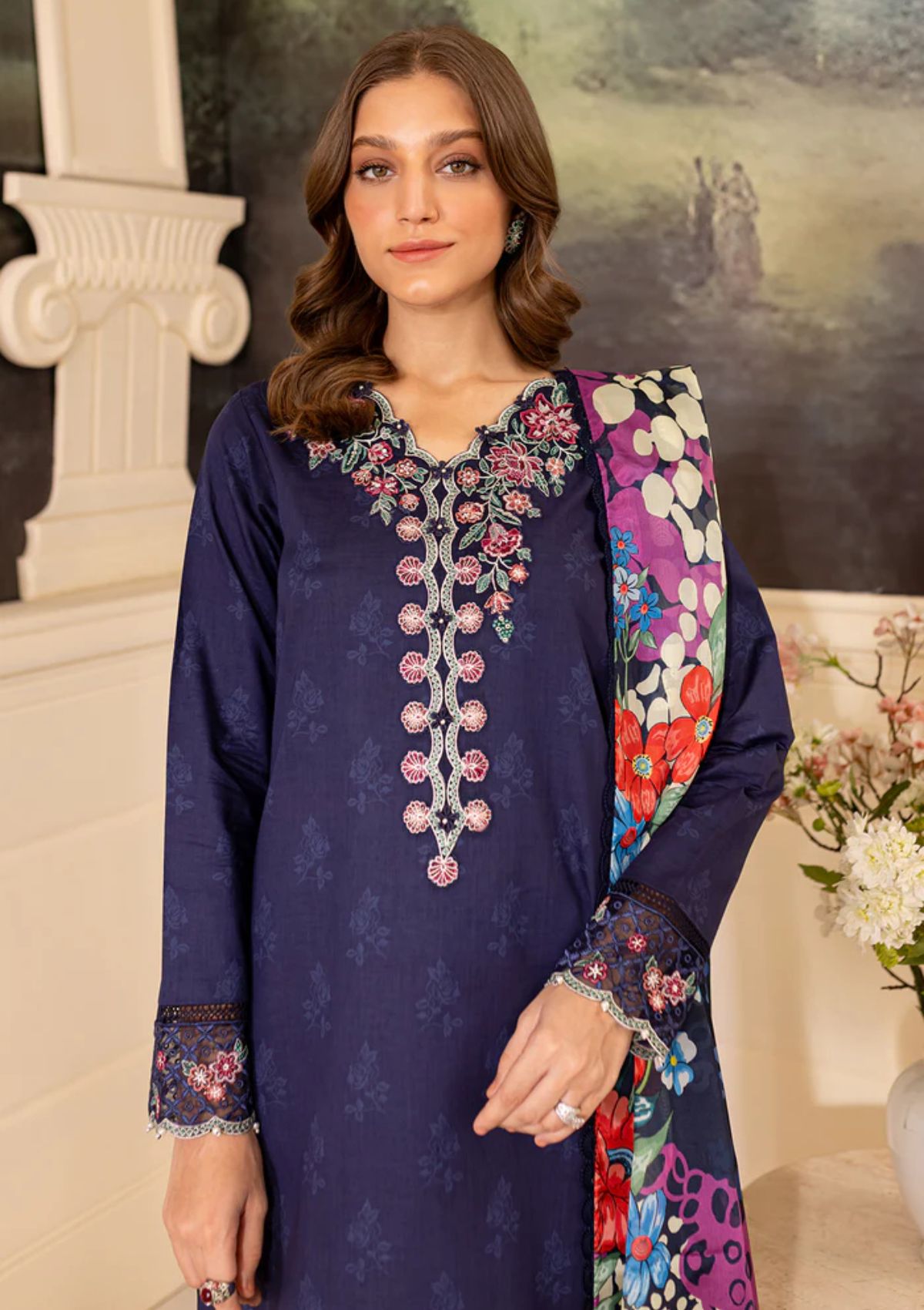 Lawn Collection - Farasha - Seraya - FS24#02 - INDIGO