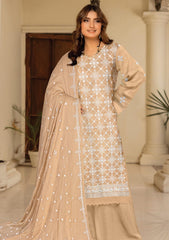 Lawn - Humdum - Premium Embroidered 25 - Beige