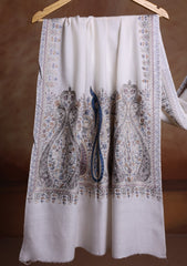 Pashmina Ari Work Jaaldar Scarf D#01 - Off White