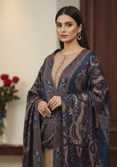 Winter - Meemsey - Noor Jahan - Makhmal 25 - Jacquard Shawl - D#01 - Brown
