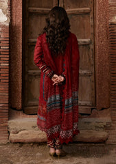 Lawn - Kahf Premium - Aangan Chiffon Prints 26 - KPS#01A - SURKH NOOR