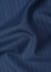 Drago Luxury Micron Super 160's Wool & Silk Fabric - F Blue