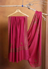 Pashmina Embroidered Border Shawl D#263 - Magenta