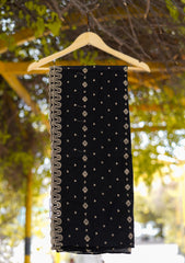 Lawn Embroidered Shawl D - 36 - S Black