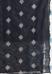 Embroidered Lawn Summer Shawl D#65 - Black