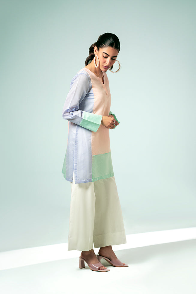 Pret Collection - Fozia Khalid - Basics Vol 3 - Pastel Contrast Tunic