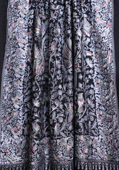 Pashmina Ari Work Jaaldar Scarf D#04 - Black