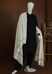 Men Shawls - Wool Shawls - D#03 - Off White