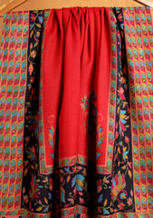 Pashmina Qalamkar Needle Work Shawl D#03 - Multi