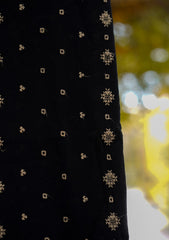 Lawn Embroidered Shawl D - 36 - S Black