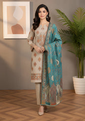 Winter - Riwaj - Pashmina Embroidered Suit - Kaani Shawl - D#10 - F Blue