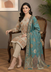 Winter - Riwaj - Pashmina Embroidered Suit - Kaani Shawl - D#10 - F Blue