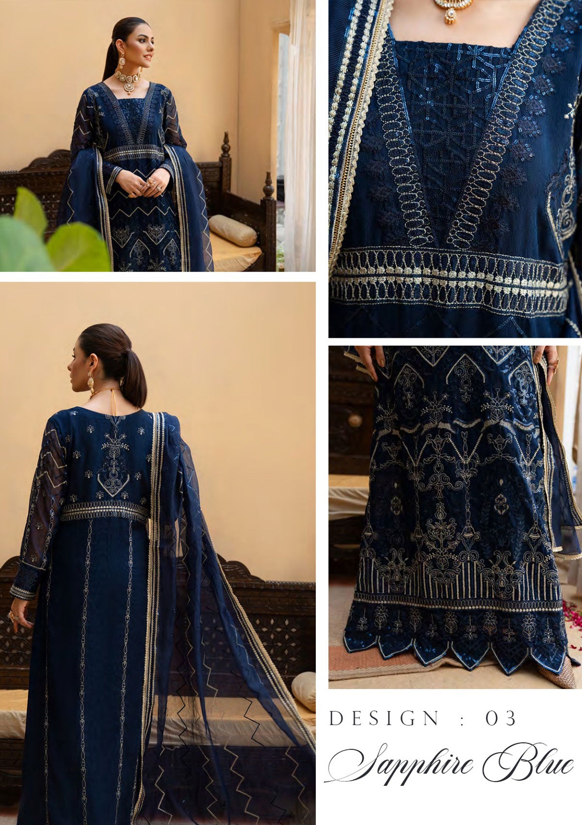 Formal Collection - Zuha - Andaaz e Jahan - Festive - D#03 - Sapphire Blue