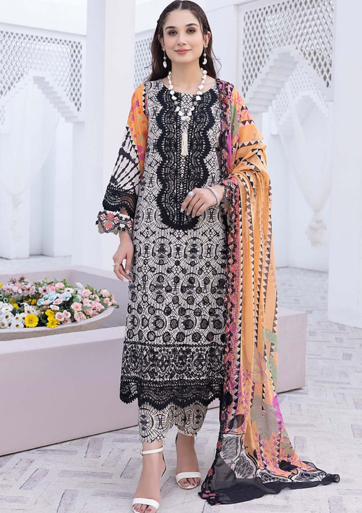 Lawn Collection - Charizma - Zouq Black & White - BWS#02