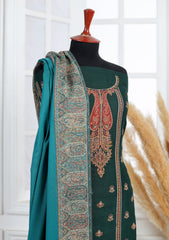 Winter - Riwaj - Pashmina Embroidered Suit - Edit 25 - D#03 - Green
