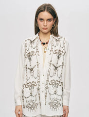 Pret - Moven - Oversize Stone Embellished Shirt - Off White