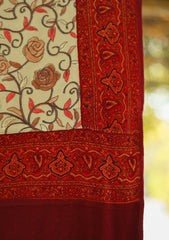 Wool Embroidered Shawl D - 17 - Skin