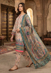 Winter - Riwaj - Printed Pashmina - 3 Pcs Suit - D#08 - Pink