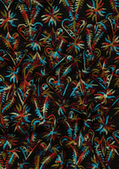 Elite Men Embroidered Jamawar Fabric - Black