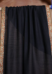 Pashmina Kashmiri Border Scarf D#30 - Black 1