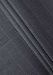 Pasha Max And Fine Super 120's Suiting Stripe Wool Fabric - D Grey