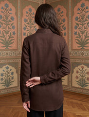 Pret - Moven - Oversize Stone Embellished Shirt - Brown