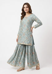 Georgette Raw Silk Resham Dhaga Zari And Gotta Work - ASPL#135