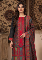 Winter - Fancy Silk Zari Jamawar - 3 Pcs Suit - D#21 - Grey