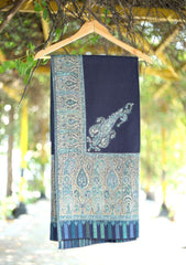Pashmina Jamawar Shawl D - 34 - N Blue