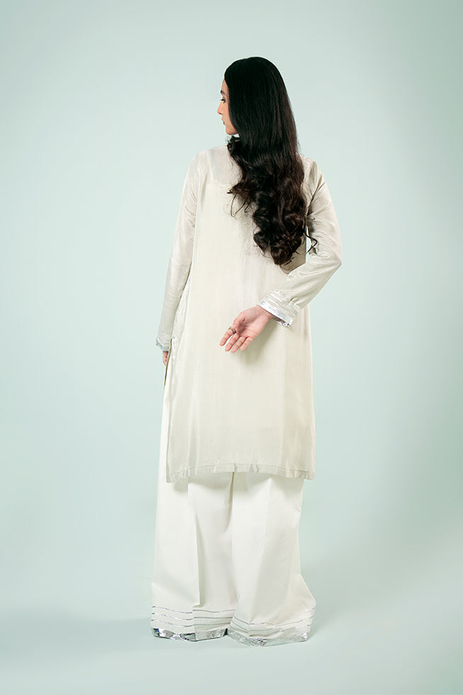 Pret Collection - Fozia Khalid - Basics Vol 3 - Silver Panelled Kurta