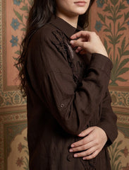 Pret - Moven - Oversize Stone Embellished Shirt - Brown