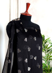 Formals - Fancy Closet - 2 pcs Suit - Satin Silk Jamawar D#04 Black
