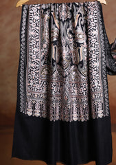Pashmina Ari Work Jaaldar Scarf D#02 - Black