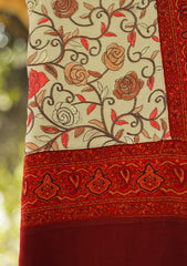 Wool Embroidered Shawl D - 17 - Skin