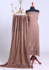 Winter - Riwaj - Pashmina Embroidered Suit - D#09 - Brown