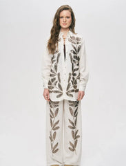 Pret - Moven - Women's Oversize Sequin Shirt - White