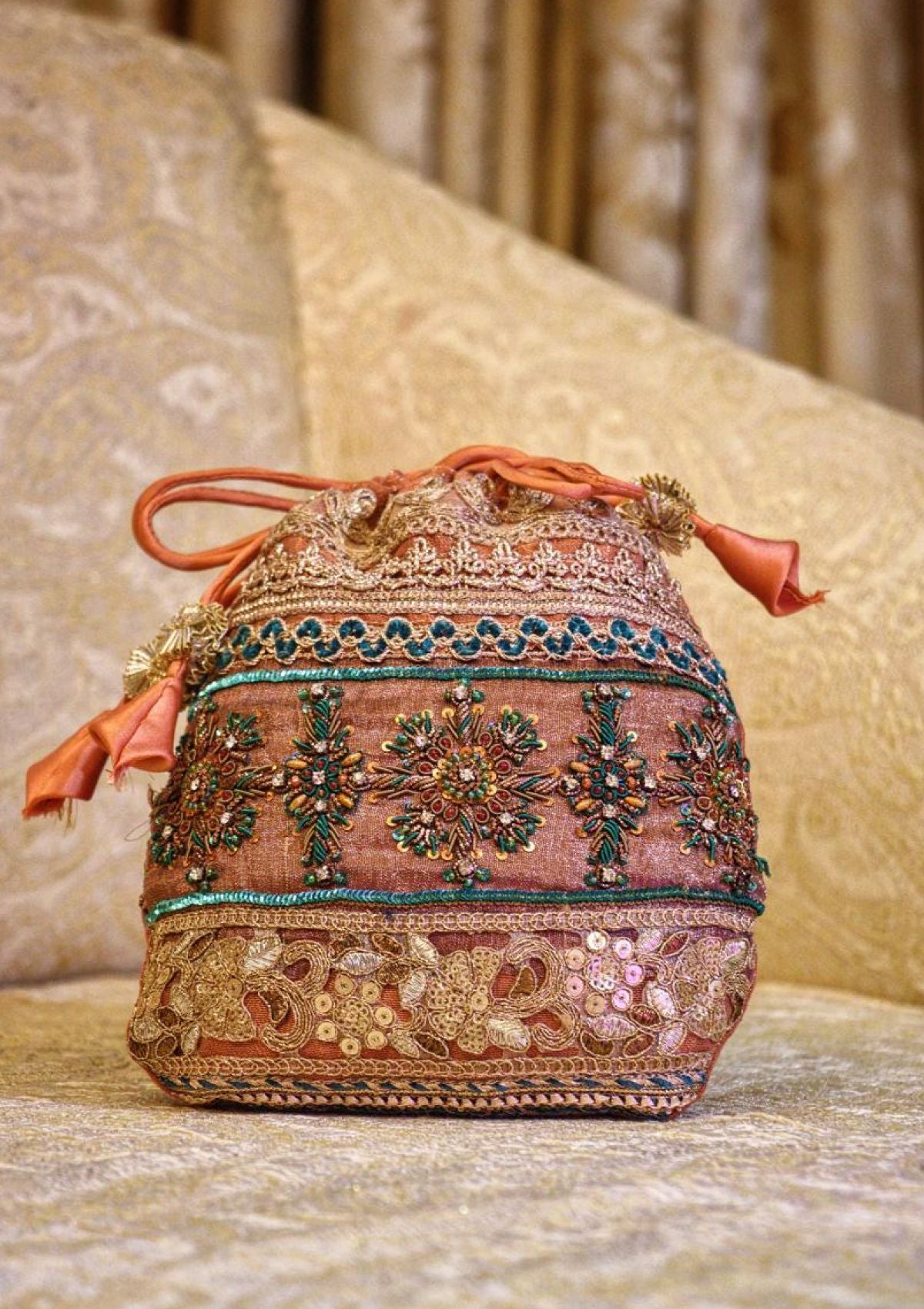 Bags Collection - Sadias Collection - Potli - D#11 Copper Bubble